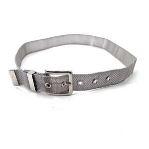 Vintage Silver Metal Mesh Belt 1" Wide Womens Size Small